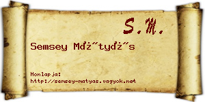 Semsey Mátyás névjegykártya