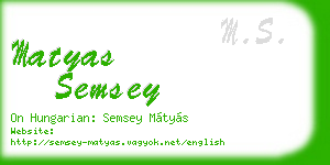 matyas semsey business card