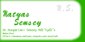 matyas semsey business card